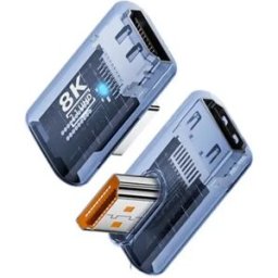 INF Adaptateur HDMI 2.1 8K 60Hz UHD Femelle vers Mâle Angle Gauche 90° pour PC et Écran - Pack de 3 Bleu