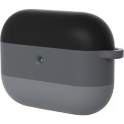 INF Étui de protection en silicone dégradé compatible avec Apple AirPods Pro 3 avec porte-clés Le noir