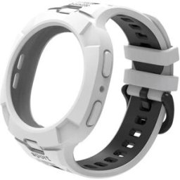 INF Bracelet de Sport en TPU avec Boîtier Intégré Compatible avec Samsung Galaxy Watch8 & Watch8 Classic Blanc + Noir