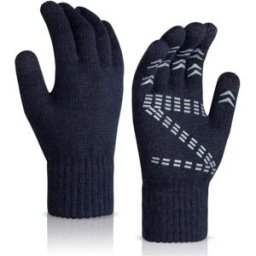 INF Gants Tricotés Chauds - Compatibles Écran Tactile, Mélange de Laine Antidérapant Bleu