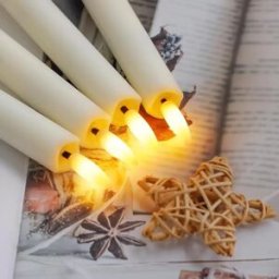 INF Bougies Flottantes LED avec Baguette Magique - Lot de 12, Télécommande, Lumière Blanche Chaude Scintillante