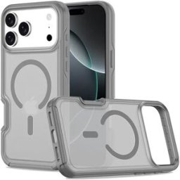 INF Coque Magnétique Fine Compatible avec iPhone 17 Pro Max - Grise, Recharge Sans Fil Magsafe