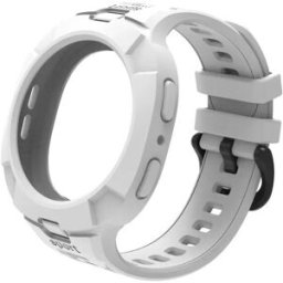 INF Bracelet de sport en TPU compatible avec Samsung Galaxy Watch 8 Series avec boîtier intégré Blanc