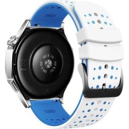 INF Bracelet de montre en silicone 22 mm compatible avec Suunto 9 Peak, Huawei, Xiaomi, Redmi et Samsung - Design ciel étoilé Blanc + Bleu
