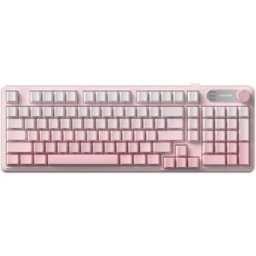 INF Clavier 98 touches marquage latéral tri-mode (filaire+2.4G+Bluetooth) RGB avec keycaps PBT gasket et molette avec affichage