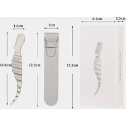 INF Rasoir à sourcils en acier inoxydable avec 10 lames remplaçables, micro-garde de sécurité et étui portable