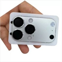 INF Protecteur d'objectif en verre trempé mat compatible avec iPhone 14 Pro Max/15 Pro Max/16 Pro Max - Argent Blanc