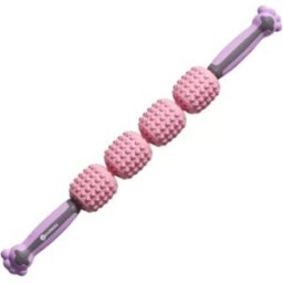 INF Four-Bead Silicone Muscle Roller Stick - Textured Handheld Massage Stick for Calf, Leg, Shoulder and Neck Relief Rose