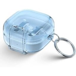 INF Étui Soft-Touch en TPU compatible avec Samsung Galaxy Buds4/4 Pro - Antichoc, Étanche, Résistant aux taches, avec crochet Bleu
