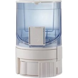 INF Distributeur automatique d'eau et de nourriture 2-en-1 à double bol avec remplissage par siphon, rebord anti-éclaboussures Bleu