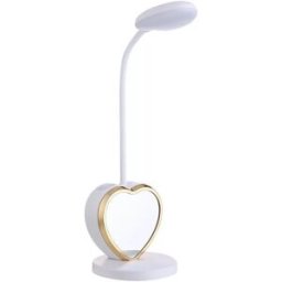 INF Lampe de Bureau USB en Forme de Cœur avec Porte-Stylo, Luminosité Réglable et Miroir Magnétique