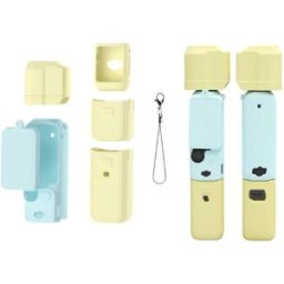 INF Étui de protection en silicone compatible avec la caméra cardan DJI Pocket 3 - Anti-rayures et antichoc Bleu+Jaune