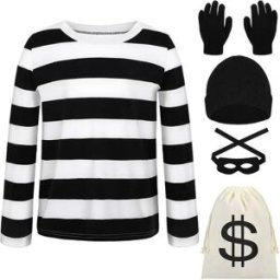INF Ensemble de Cosplay de Voleur d'Halloween Cinq Pièces - Taille Unique