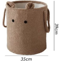 INF Panier à Linge en Laine d'Agneau : Rangement Adorable et Pratique pour la Maison L café