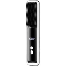 INF Brosse coiffante à air froid sans fil - 2-en-1 bouclage et lissage avec affichage LCD et 3 réglages de température Blanc