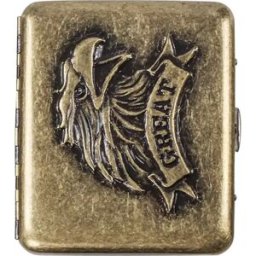 INF Porte-Cigarettes Vintage Bronze Aigle Roi en Relief - Contient 20 Cigarettes Regular/22 Slim