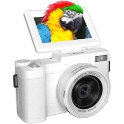 INF Appareil Photo Numérique 5K Ultra HD 64MP WiFi avec Écran Rabattable et Objectif Macro Blanc