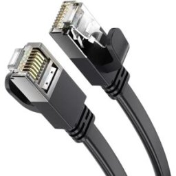 INF Câble Ethernet Cat7 Plat Cuivre Pur Double Blindage Gigabit Noir - RJ45, 1.5m/3m/5m/10m 5 m