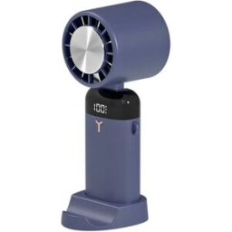 INF Ventilateur portable pliable pour semi-conducteurs LT-S3213 - Ventilateur portable pliable avec écran LCD, batterie 3600 Bleu foncé