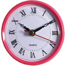 INF Mouvement d'horloge à quartz HR1688 avec cadre rose et chiffres romains noirs Blanc