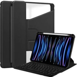 INF Étui Clavier Bluetooth Rotatif à 360° compatible avec Redmi Pad SE 11'' - Housse en Cuir PU Noir