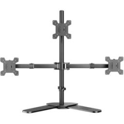 INF Support triple écran - Montage sans perçage pour écrans 14 to 27 inch, rotation 360° et gestion des câbles