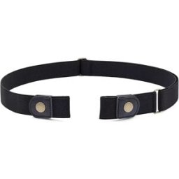 INF Ceinture élastique / ceinture sans boucle en cuir PU Noir 3 cm