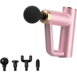 INF Mini pistolet de massage fascia avec écran LCD - masseur musculaire portable à main, moteur à balais, 6 vitesses, charge Rose