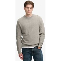 Superdry Homme Pull Texture Knit Coupe Décontractée Grey Taille: Xxl
