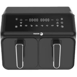Fagor Airfryer 8l Friteuse Sans Huile - 2 Cuves De 4l - 2200w - 8 Programmes - Noir