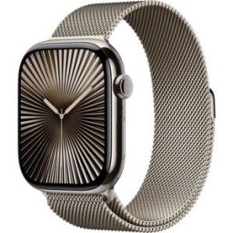Apple Watch Series 10 Gps + Cellular 46mm Boîtier Natural Titanium Bracelet Natural Milanese Loop M/l