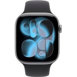 Watch Series 11 GPS 46 mm boîtier noir / bracelet sport noir M/L (MEV44ZR/A) APPLE