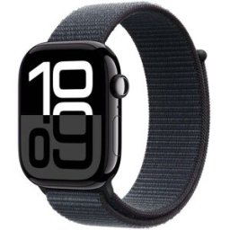 Watch Series 10 OLED 46 mm boîtier noir / bracelet textile noir (MWWR3QF/A) APPLE