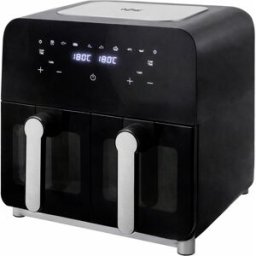 Friteuse À Air Chaud 9 L Double Tiroir Écran Tactile Température Réglable Noir / Argent Cheffinger