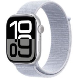 Apple Watch Series 10 Gps + Cellular 46mm Boîtier Silver Aluminium Bracelet Blue Cloud Sport Loop
