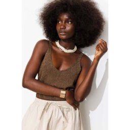 Promod Pull-débardeur pailleté Femme Marron M