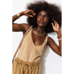 Promod Pull-débardeur pailleté Femme Beige XS