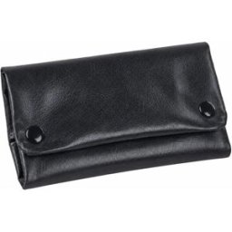 INF Blague à tabac portable vintage avec porte-papier à rouler - Étui en cuir PU souple Le noir