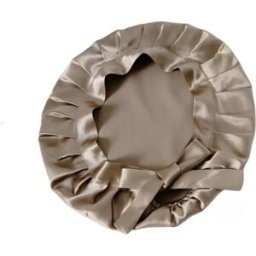 INF Bonnet de nuit en soie ajustable pour femme, bonnet 100% soie chameau
