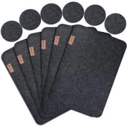 INF Ensemble de sets de table en feutre 12 pièces, élégant et pratique pour le repas