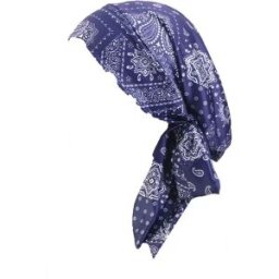 INF Bonnet Turban Imprimé Musulman Élastique - Polyvalent et Confortable Bleu marine