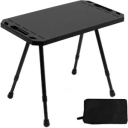 INF Table Tactique Pliante Portable : Légère, Hauteur Réglable et Facile à Transporter Le noir
