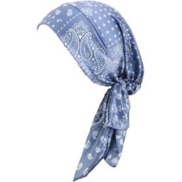 INF Bonnet Turban Imprimé Musulman Élastique - Polyvalent et Confortable Bleu