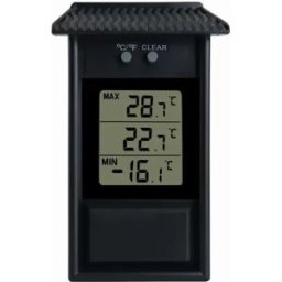 INF Jauge de température électronique pour paysage extérieur Le noir