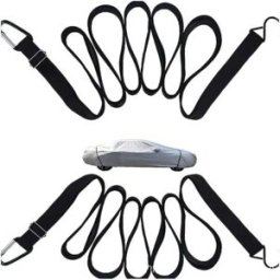 INF Sangles élastiques pour housse de voiture - Lot de 2, nylon élastique avec crochets, 440cm, noir