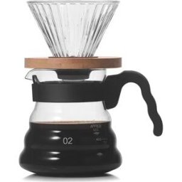 INF Serveur à café en verre nuage 500ml avec filtre - Ensemble de préparation manuelle