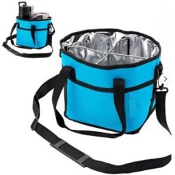INF Sac de rangement pour tasse de camping - Porte-gobelet portable en nylon avec poignée pour voyage et camping Bleu