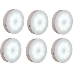 INF Éclairage LED magnétique rechargeable activé par mouvement Pack de 6 - Capteur PIR USB, 300mAh Blanc