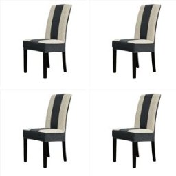 INF Housses de chaise patchwork diamant extensibles (lot de 4) - Jacquard polyester, coupe universelle entièrement élastique, Gris