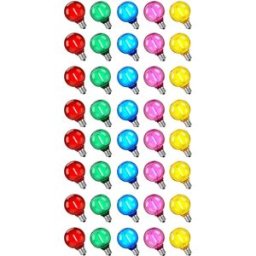 INF Lot de 50 Ampoules LED décoratives 1W E12 220V - Multicolore PET et alliage d'aluminium, Étanches et incassables